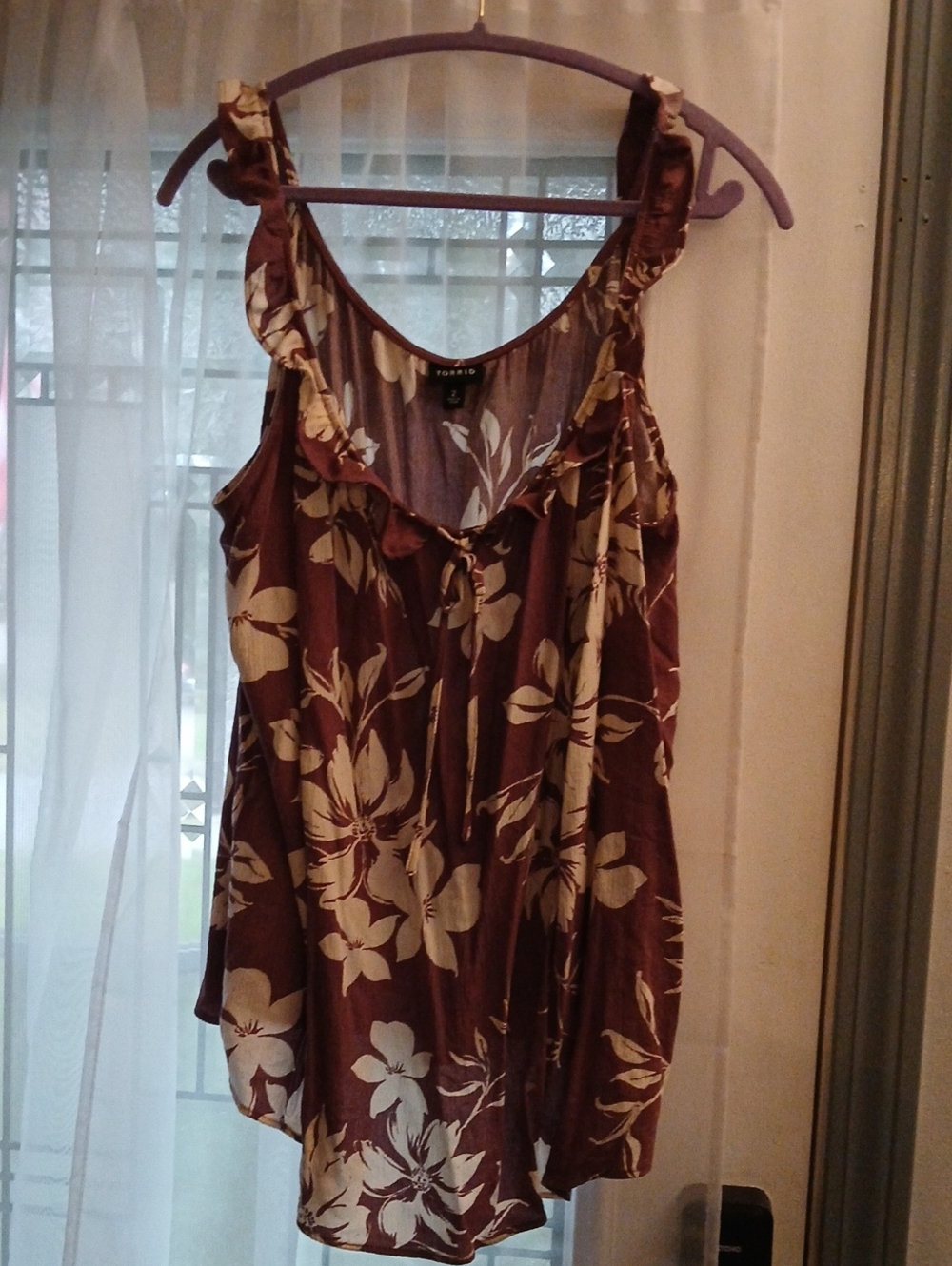 torrid Brown Floral Ruffle Chemise